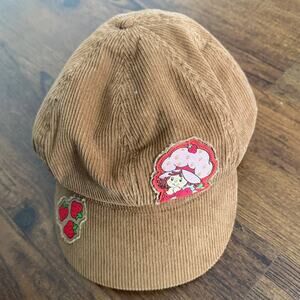 Strawberry Shortcake Retro Brown Cord Cabbie Hat NWT